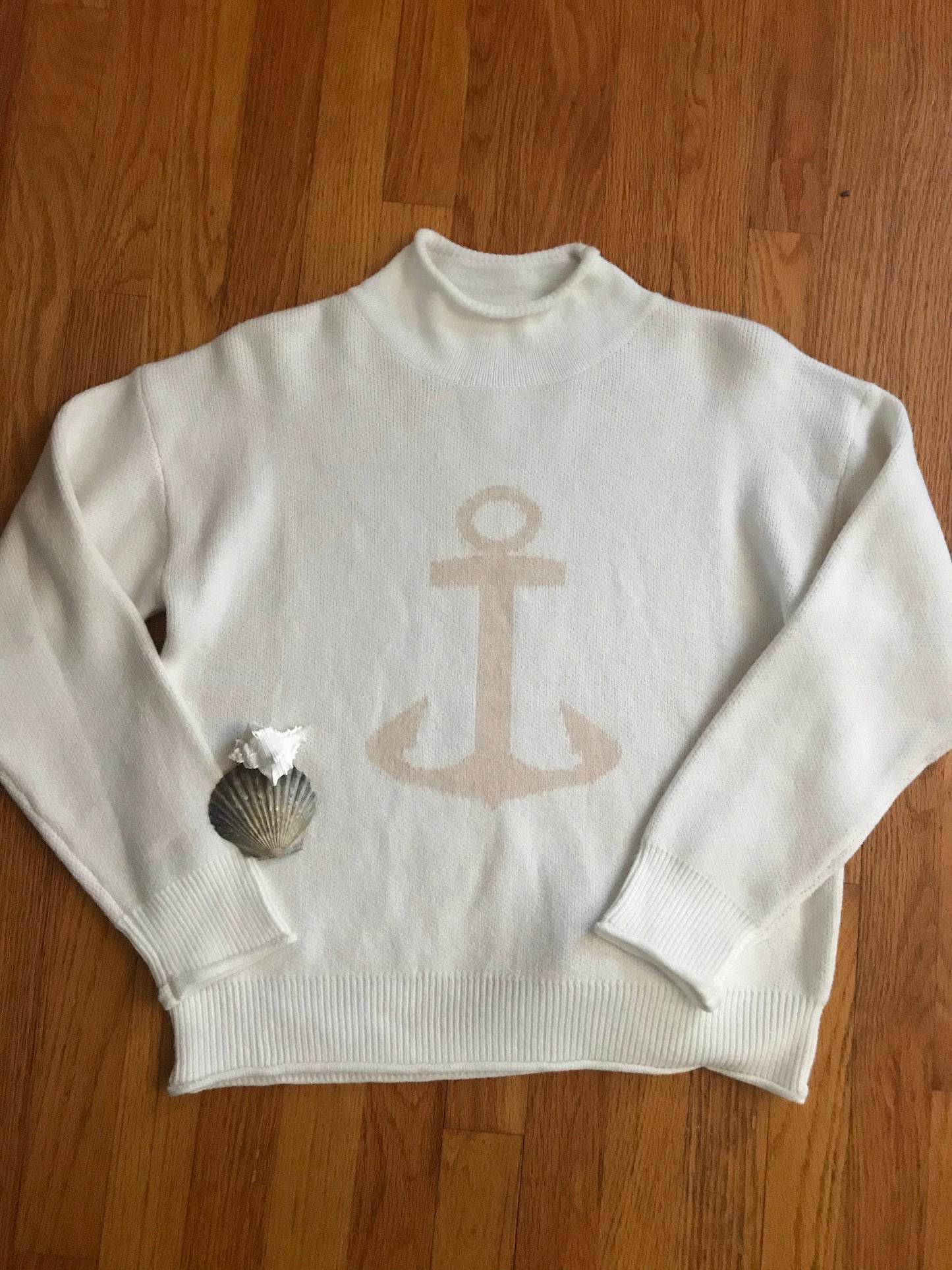 Hyannis Anchor Roll Neck Sweater - Mermaids on Cape Cod-Official Mermaid Gear